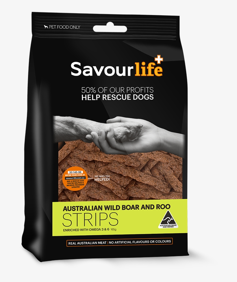 Savour Life Wild Boar Roo Strips Dog Treats - Savourlife Australian Chicken Strips Dog Treat 165g, transparent png download