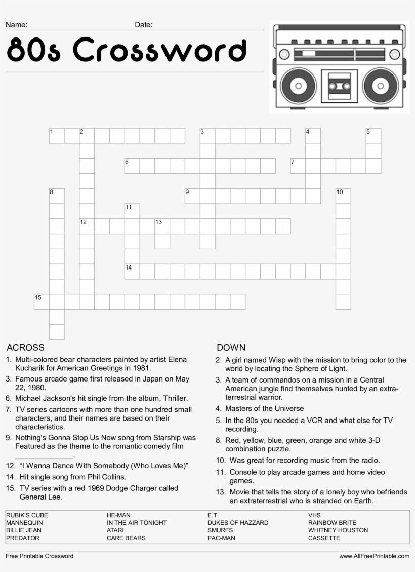 80's Crossword Puzzle - Retro Radio Women's T-shirt, transparent png download