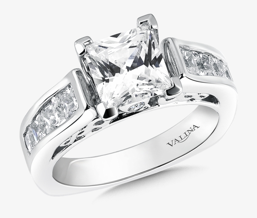 Valina Mounting With Side Stones - Princess Cut Center-stone, transparent png download