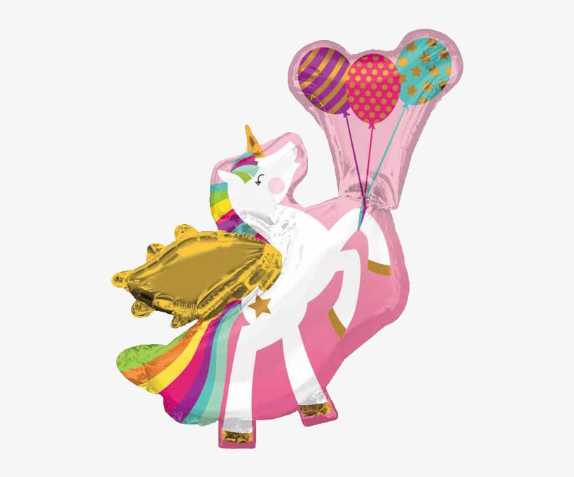 Winged Unicorn Jumbo 34" Supershape Balloon Party Supplies - Winged Unicorn Super Shape Foil / Mylar Balloon 34, transparent png download