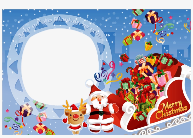 Moldura Papai Noel Png - Merry Christmas Pic Hd, transparent png download