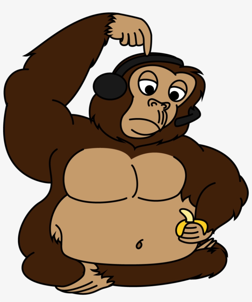 Gorilla Clip Cartoon Fat Banner Free Library - Fat Monkey Png Cartoon, transparent png download