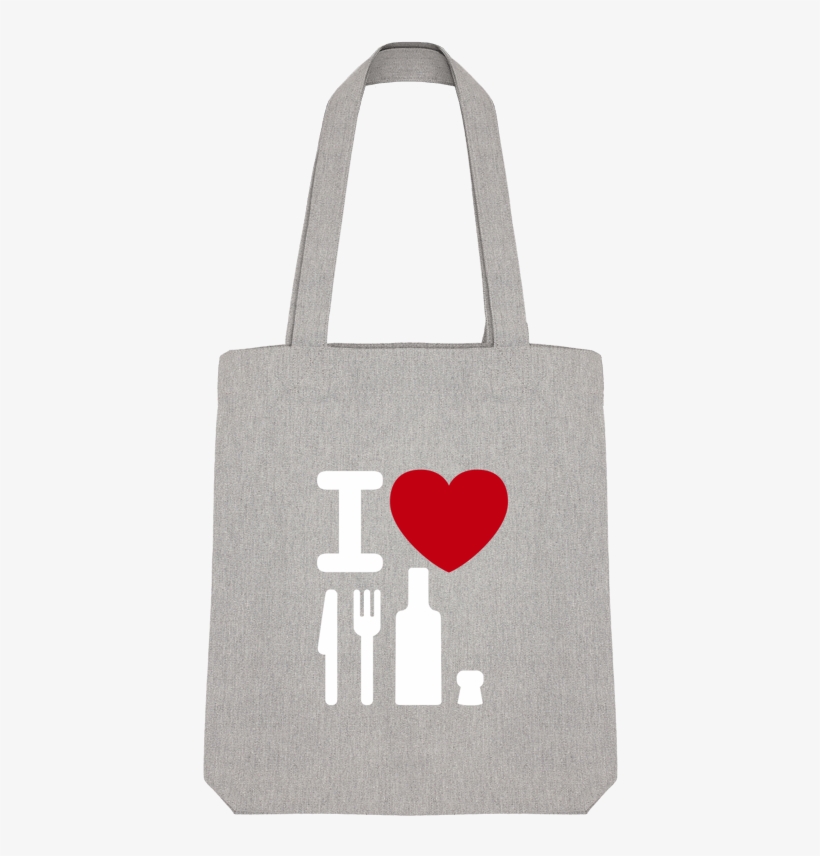 Tote Bag Stanley Stella I Love Knife Fork Bottle Par - T-shirt, transparent png download