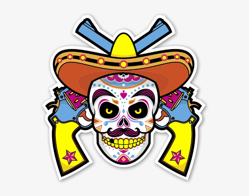The Mexican Skull Sticker - Stickers Mexicanos Png, transparent png download