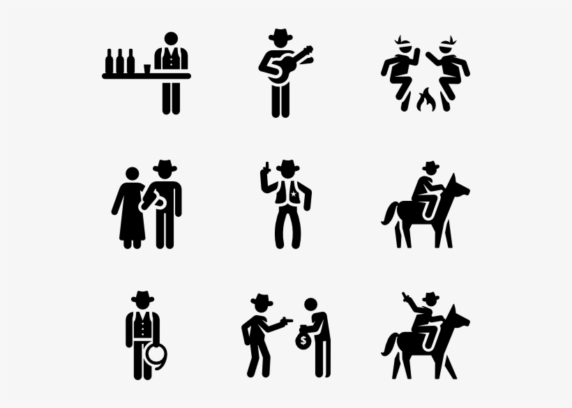Wild West Pictograms - Silhouette, transparent png download