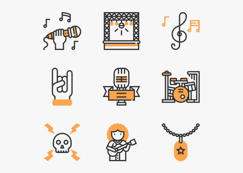 Rock And Roll - Concert Rocker Linear Flat, transparent png download