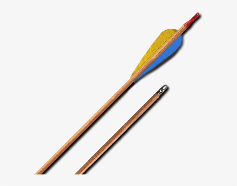 Wood Arrows 28" Natural Feather - Arrow, transparent png download