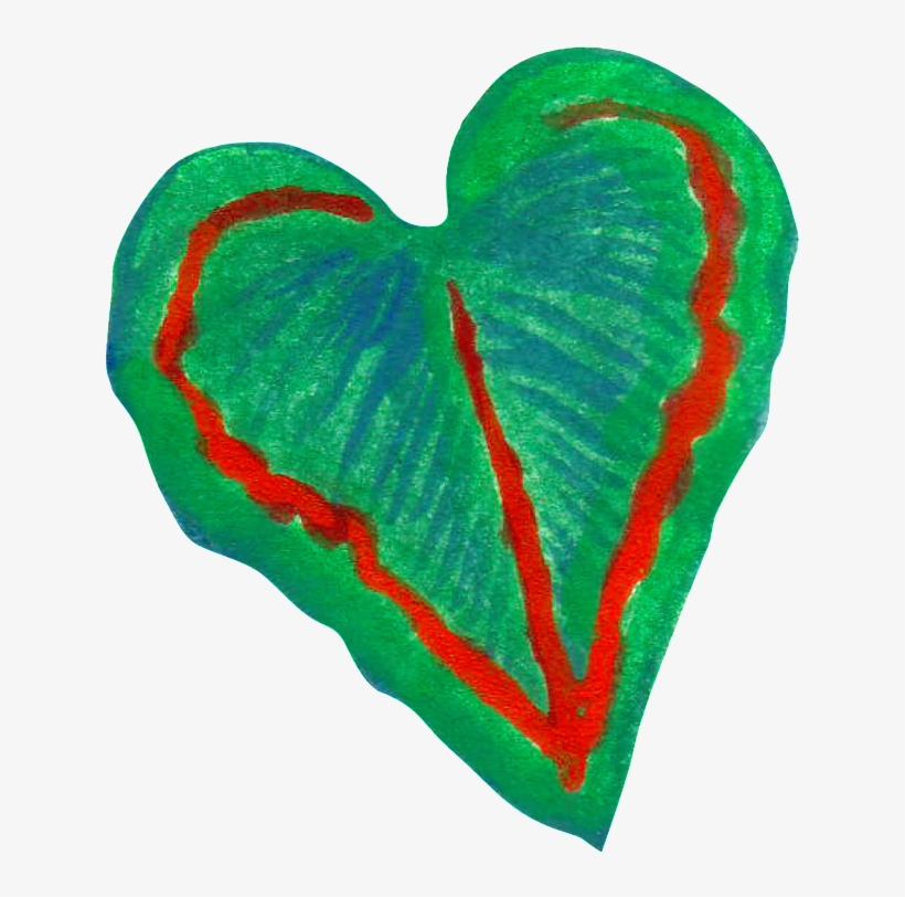 Painted Heart Shaped Leaves Png Transparent - Portable Network Graphics, transparent png download
