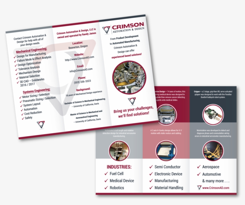 Crimson Brochure Design - Rotary Indexing, transparent png download
