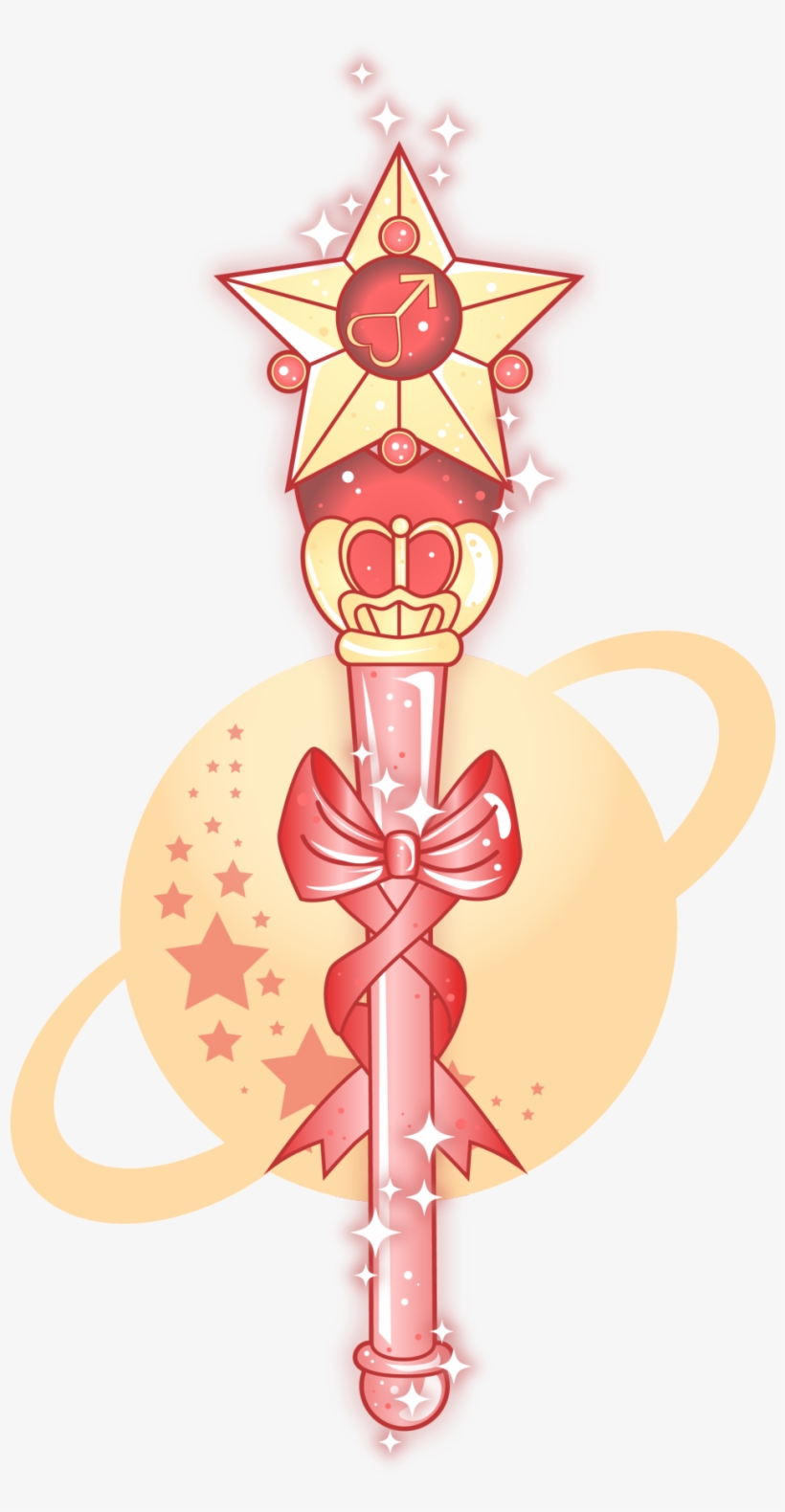 Sugar Coated Unicorns I'm Working On Another Drawing - Sailor Moon Mars Wand, transparent png download