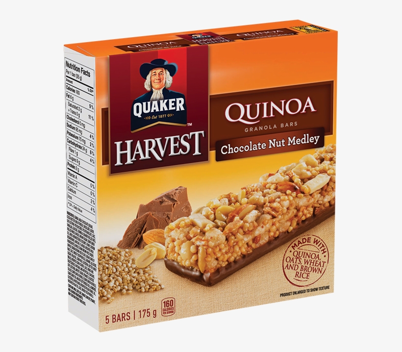 Quaker® Harvest Quinoa Chocolate Nut Medley Granola - Fruits And Nuts Bar, transparent png download