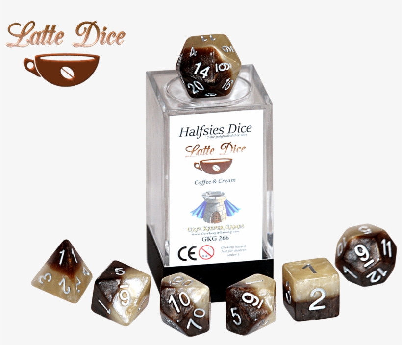 “latte Dice” Halfsies 7 Die Polyhedral Set Gate Keeper - Halfsies Dice - Latte Dice Poly 7 Dice Set, transparent png download