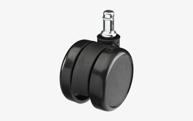 Black 65mm Twin Hard Wheel Caster - Black Twin Caster Wheels, transparent png download