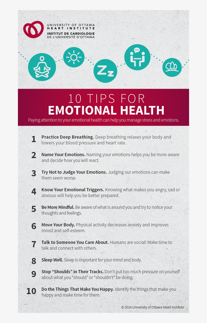 10 Tips For Emotional Health, transparent png download