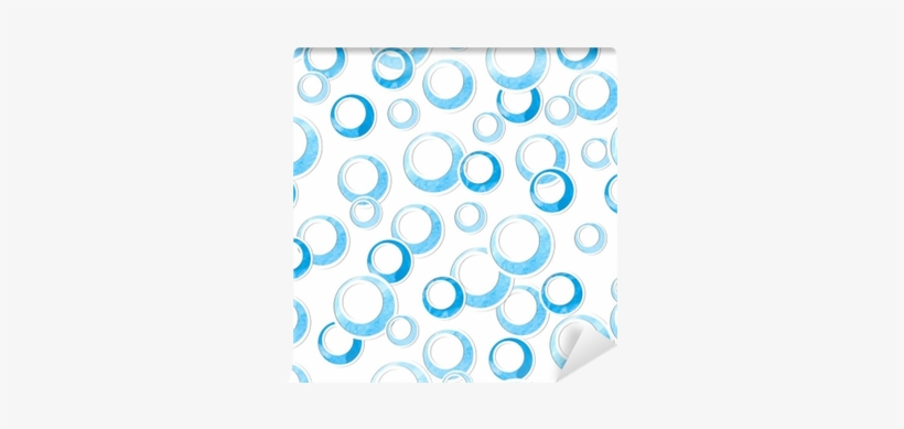 Seamless Blue Circles Pattern - Watercolor Painting, transparent png download