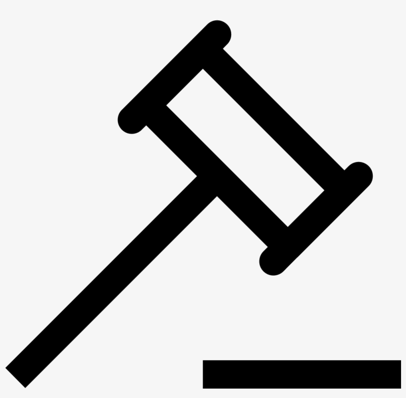 The Icon Is A Simple Line Drawing Of A Gavel Facing - Icon, transparent png download