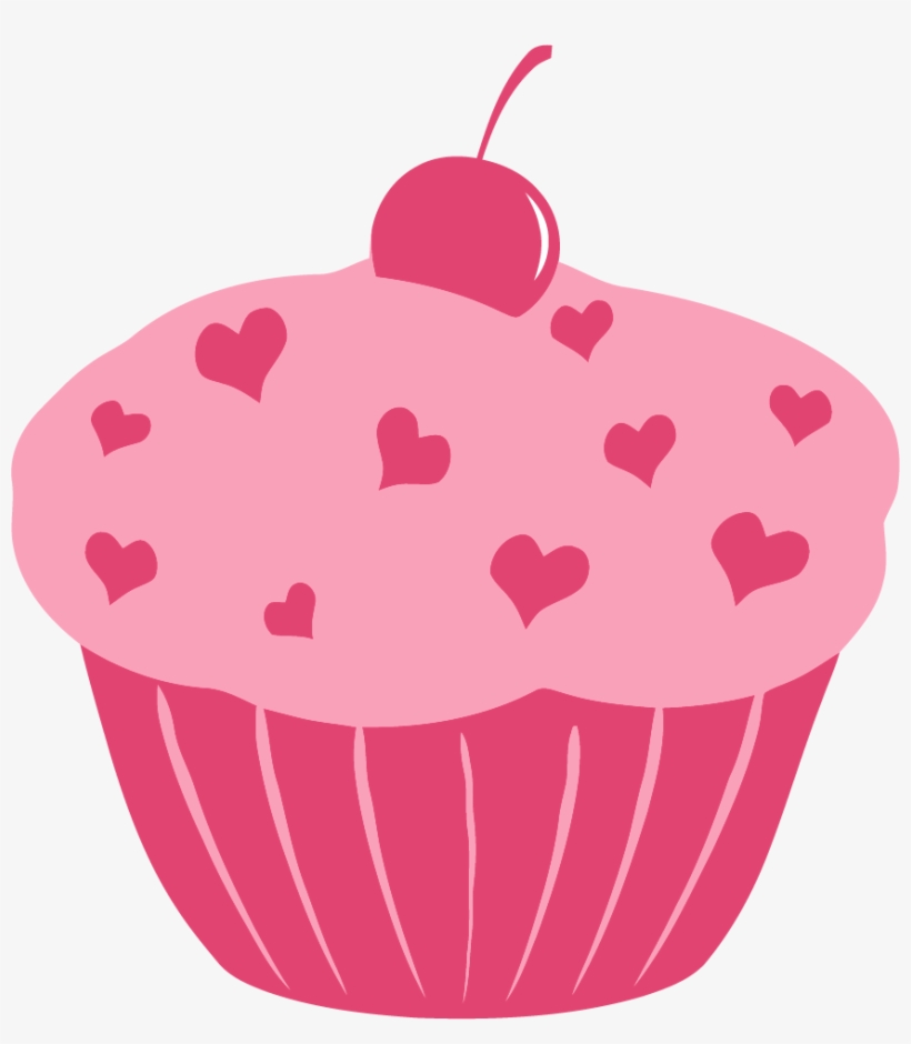 Cupcake Clipart Heart ~ Frames ~ Illustrations ~ Hd - Clip Art Pink Cupcake, transparent png download