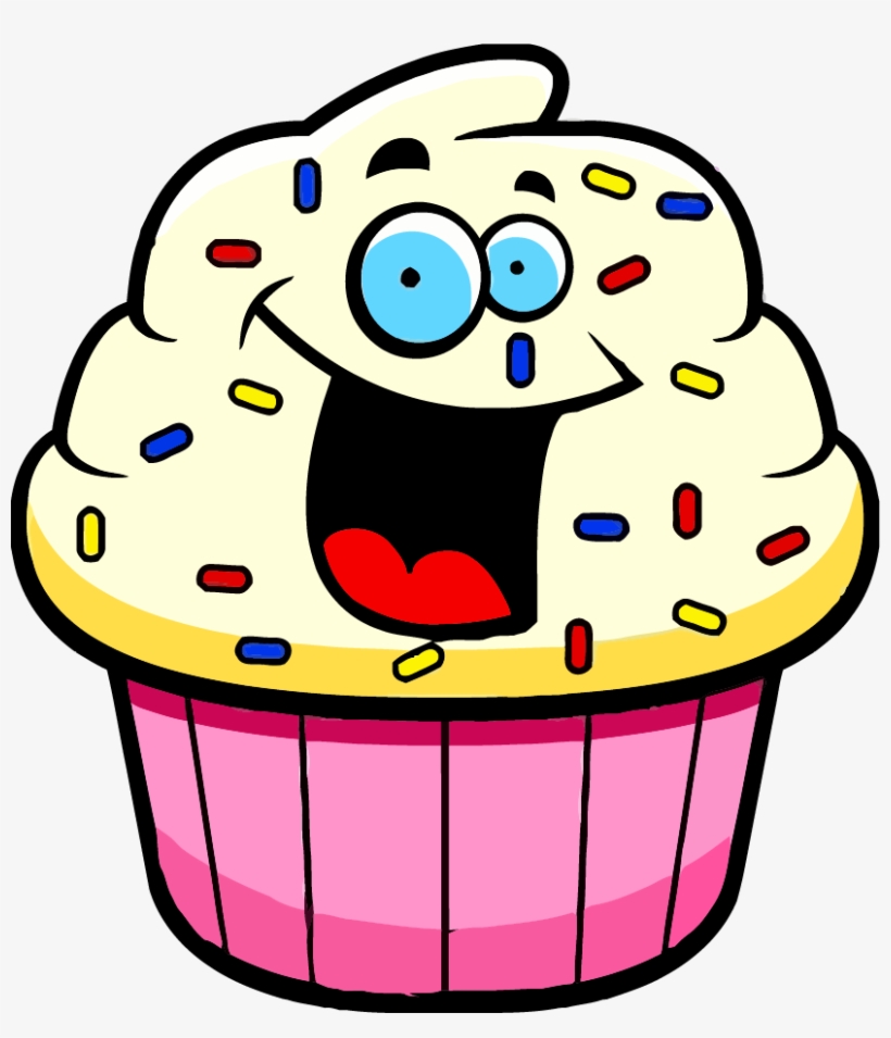 Cartoon Cupcake Clipart Cartoon Cupcake With Face PNG Image