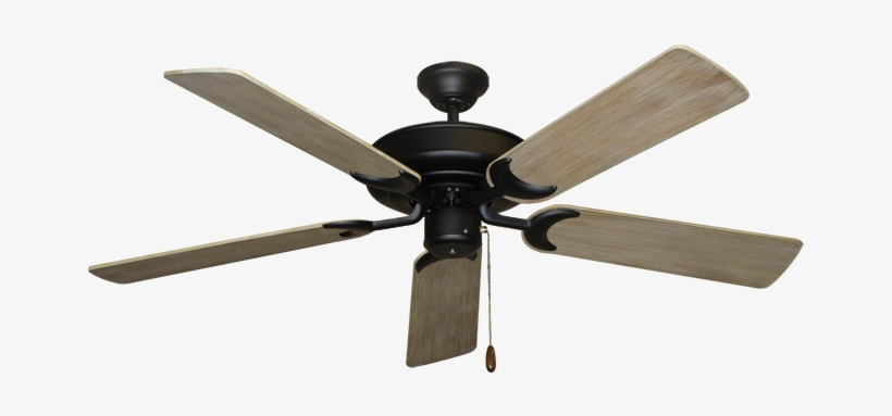 Picture Of Raindance Matte Black With 52" Driftwood - Black Ceiling Fan With Bamboo Blades, transparent png download