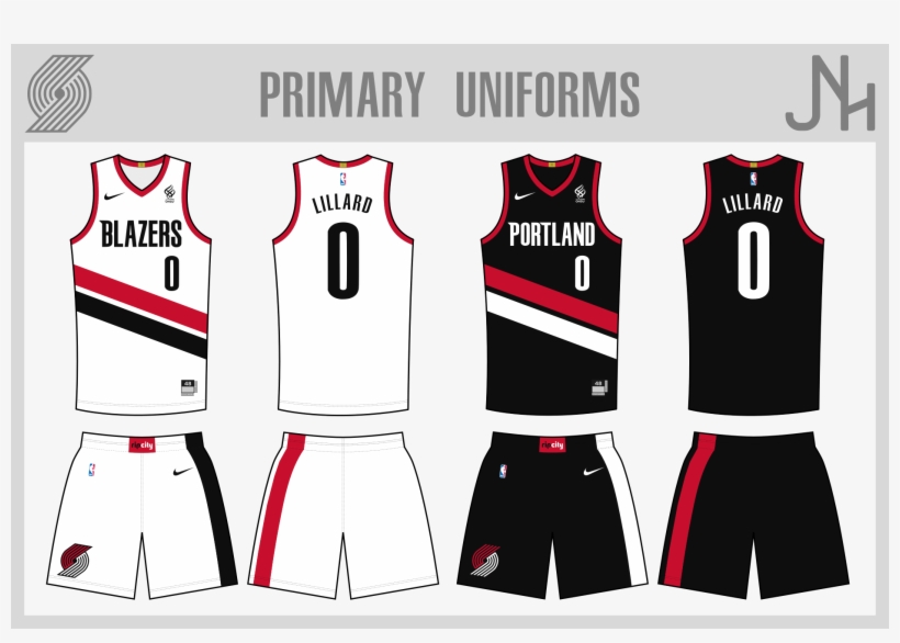 Blazersprimary - Thumb - - Portland Trail Blazers New Uniforms 2017, transparent png download