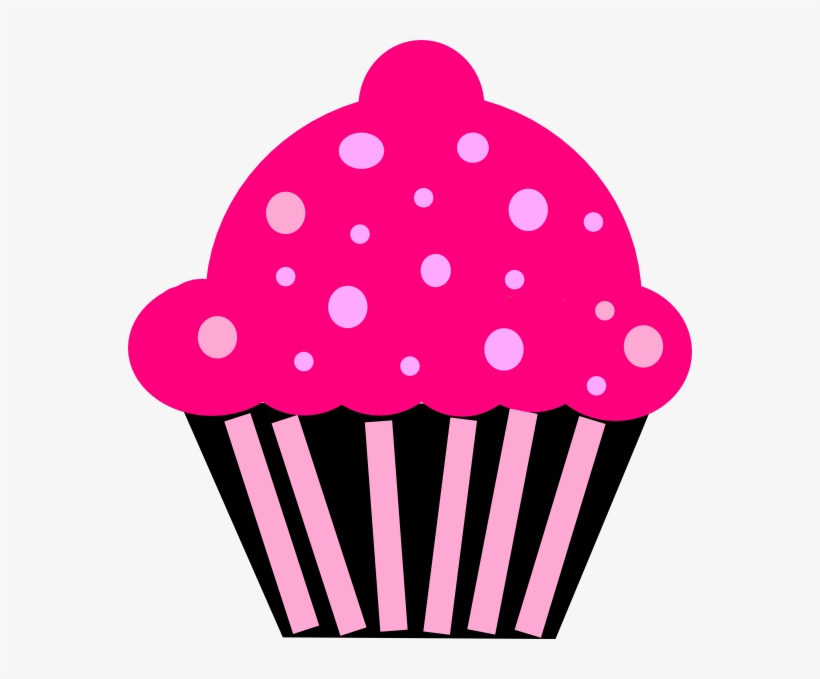 Cupcake Black Clip Art At Clker Com - Pink Cupcake Clip Art, transparent png download