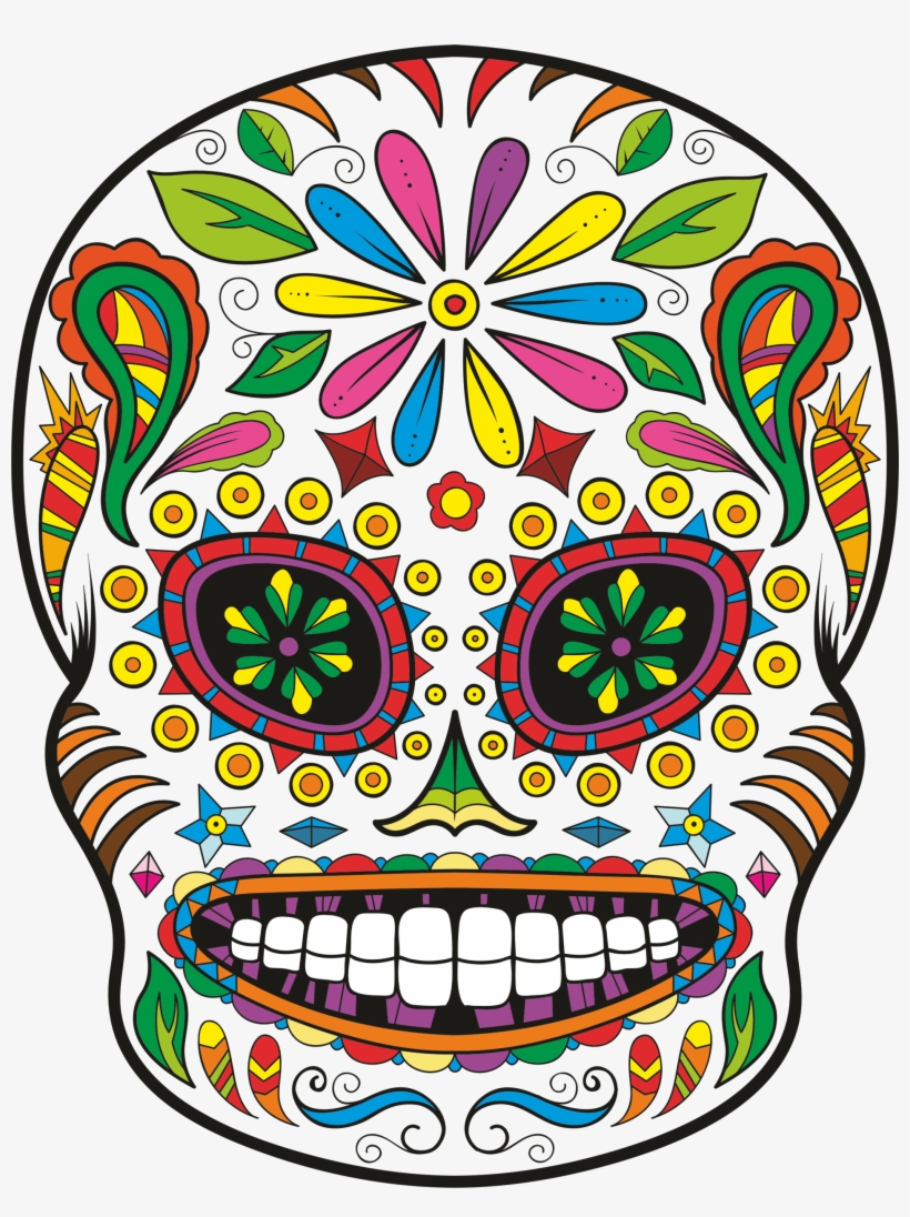 Download Wallpaper Clipart Full Wallpapers - Large Black Sugar Skull Background, transparent png download