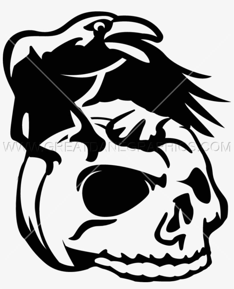 Skull Drawing At Getdrawings Com Free For - Crow And Skull Pumpkin Stencil, transparent png download