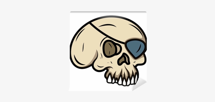Cartoon Eye Patched Skull - Illustration, transparent png download