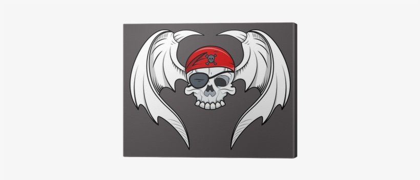 Flying Pirate Skull - Decal Stickers Pirate Skull Doors Motor Motorbike Boat, transparent png download