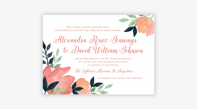 Our Watercolor Floral Invitation Suite Is Inspired - Greeting Card, transparent png download