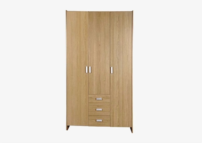 Wardrobe Png File - 3 Door 3 Drawer Wardrobe Oak Effect, transparent png download