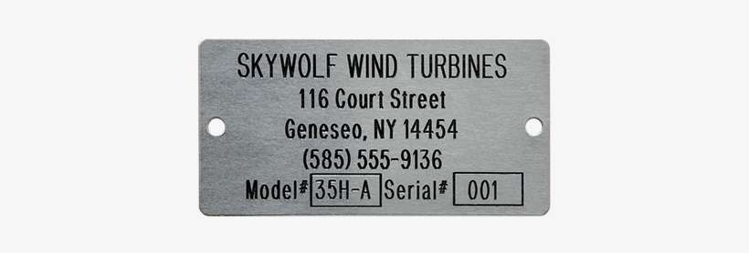 Custom Sized Metalphoto® Equipment Nameplates - Nameplate, transparent png download