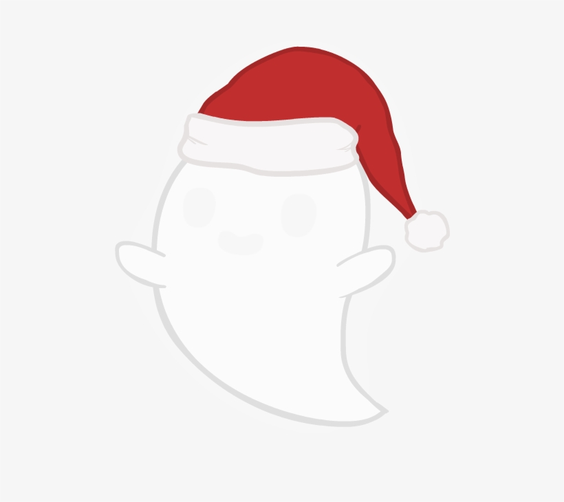 Art Happy Holidays 2merry Ho Ho Xmas Post - Ghost With Santa Hat, transparent png download