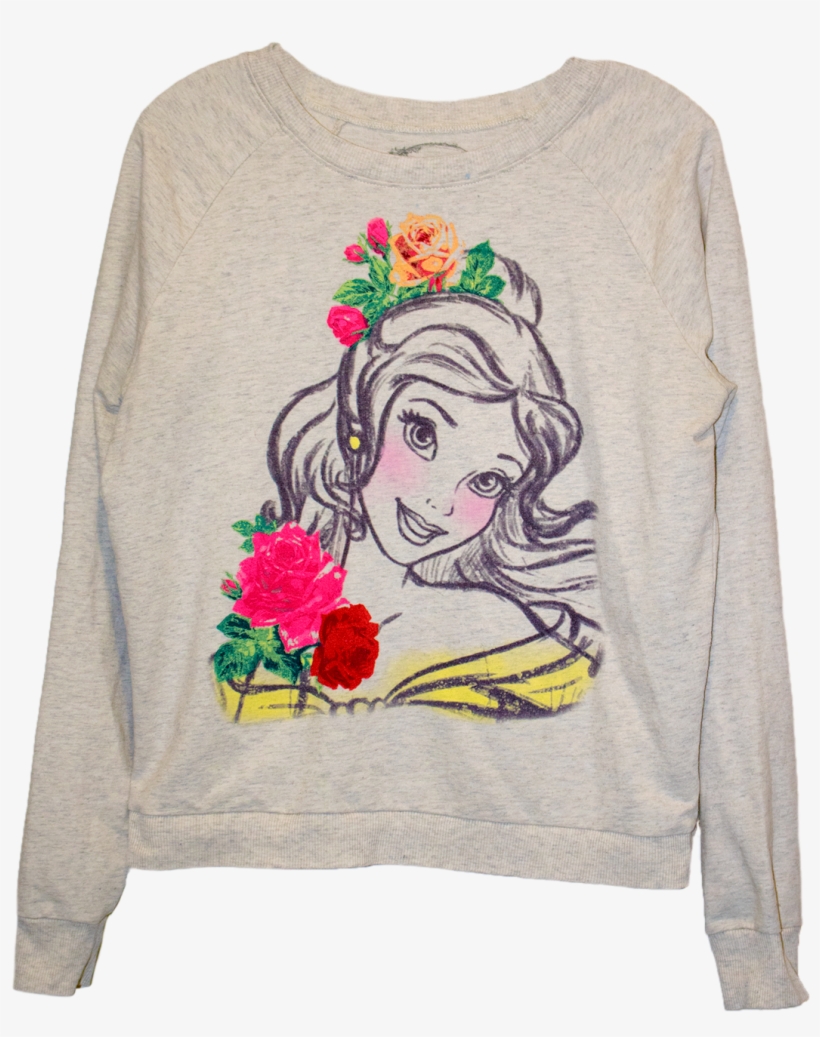 A Tan Long Sleeve Shirt With A Line Portrait Of Belle - Portrait Of Belle, transparent png download