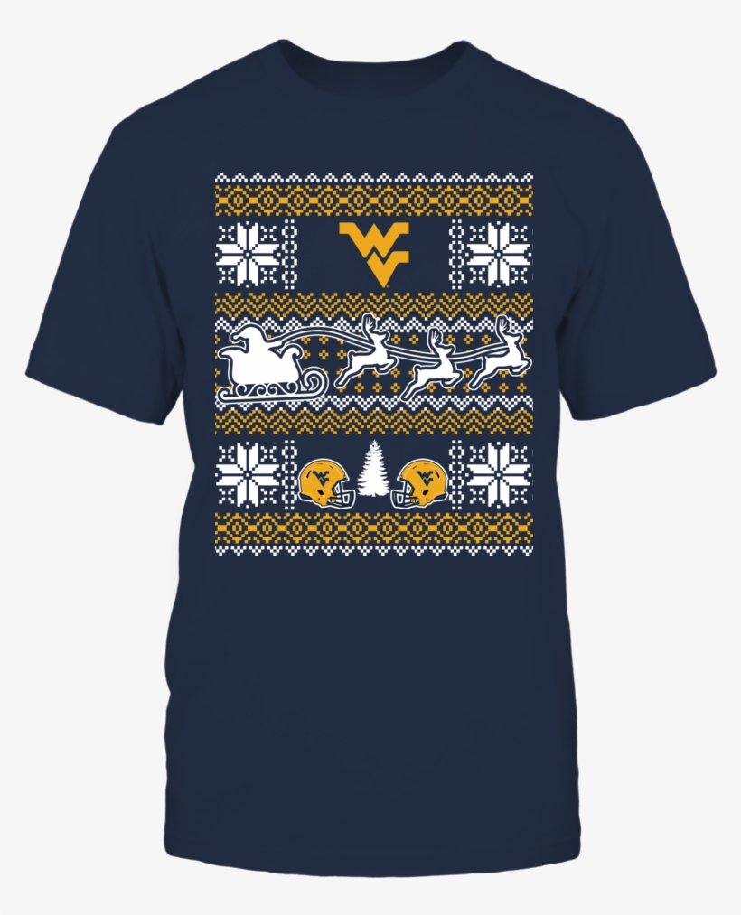 Ugly Christmas Sweater West Virginia T Shirt - West Virginia University, transparent png download