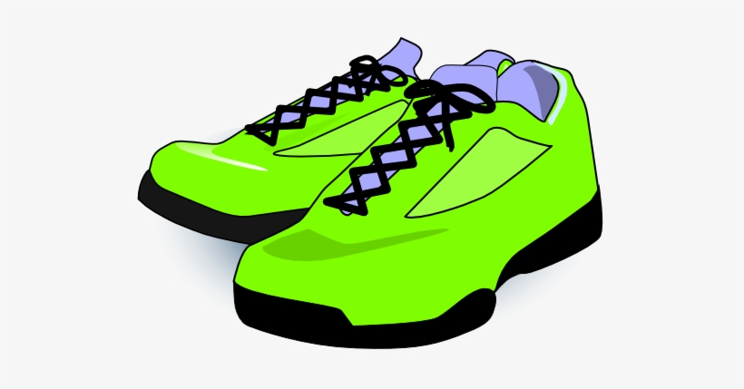 Neon Green Tennis Shoes Clip Art At Clker - Tennis Shoes Transparent Background, transparent png download