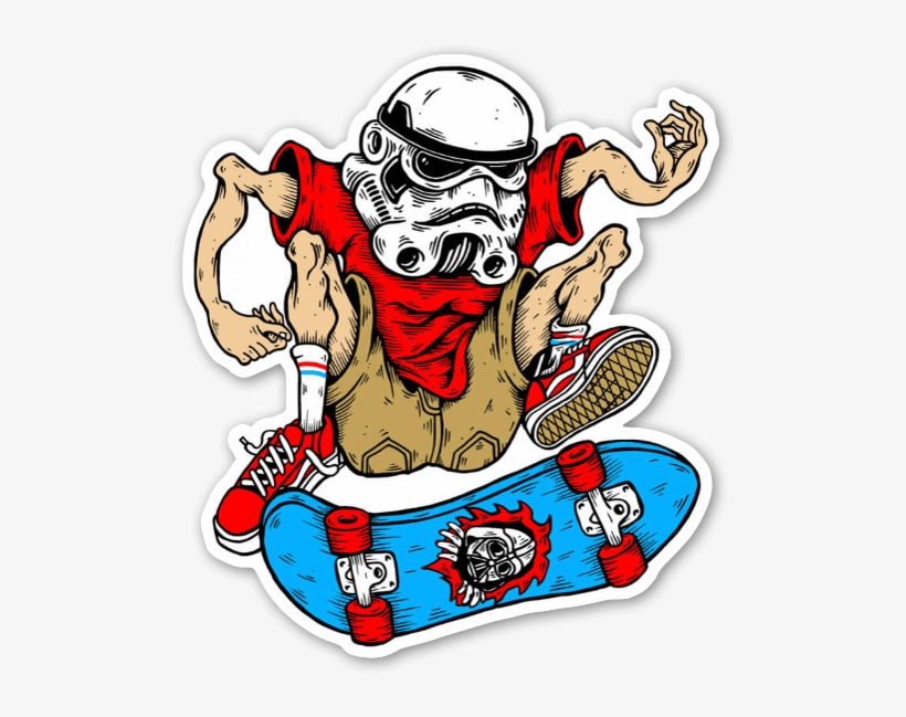 Skate Wars Sticker - Skateboard Sticker Png, transparent png download