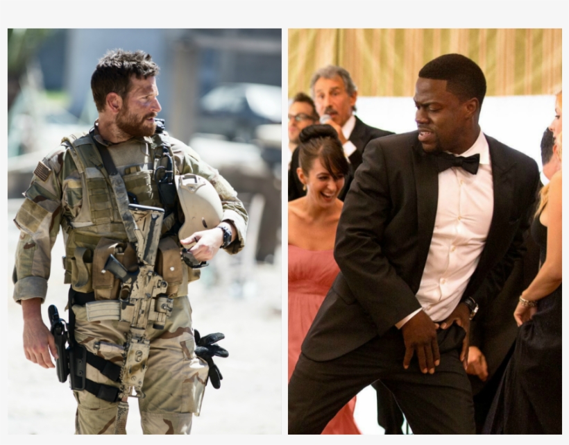 Bradley Cooper In American Sniper And Kevin Hart In - Bradley Cooper American Sniper Outfit, transparent png download