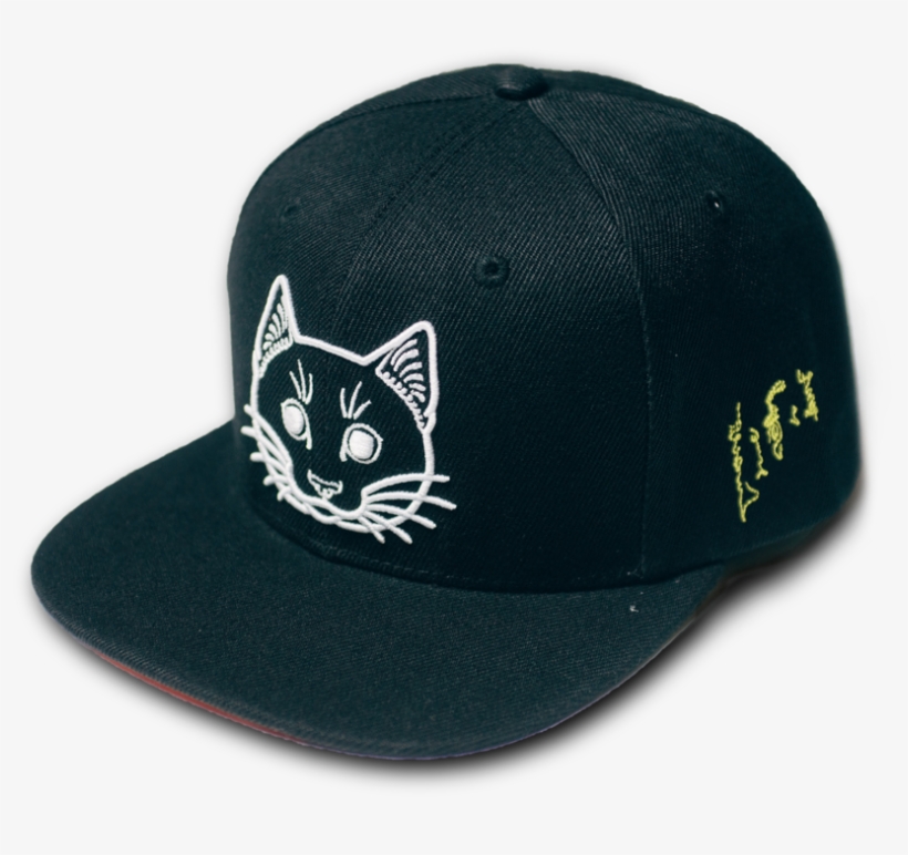 Wide Eye Cat Snapback - Cat, transparent png download
