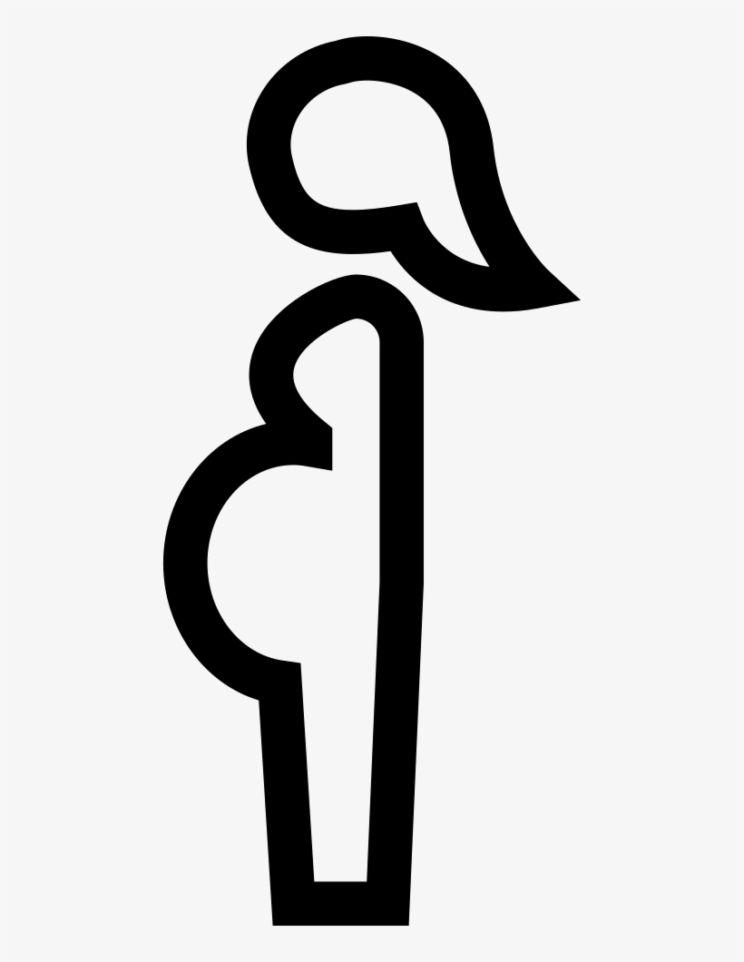 Pregnant Woman Outlined Side View Comments, transparent png download