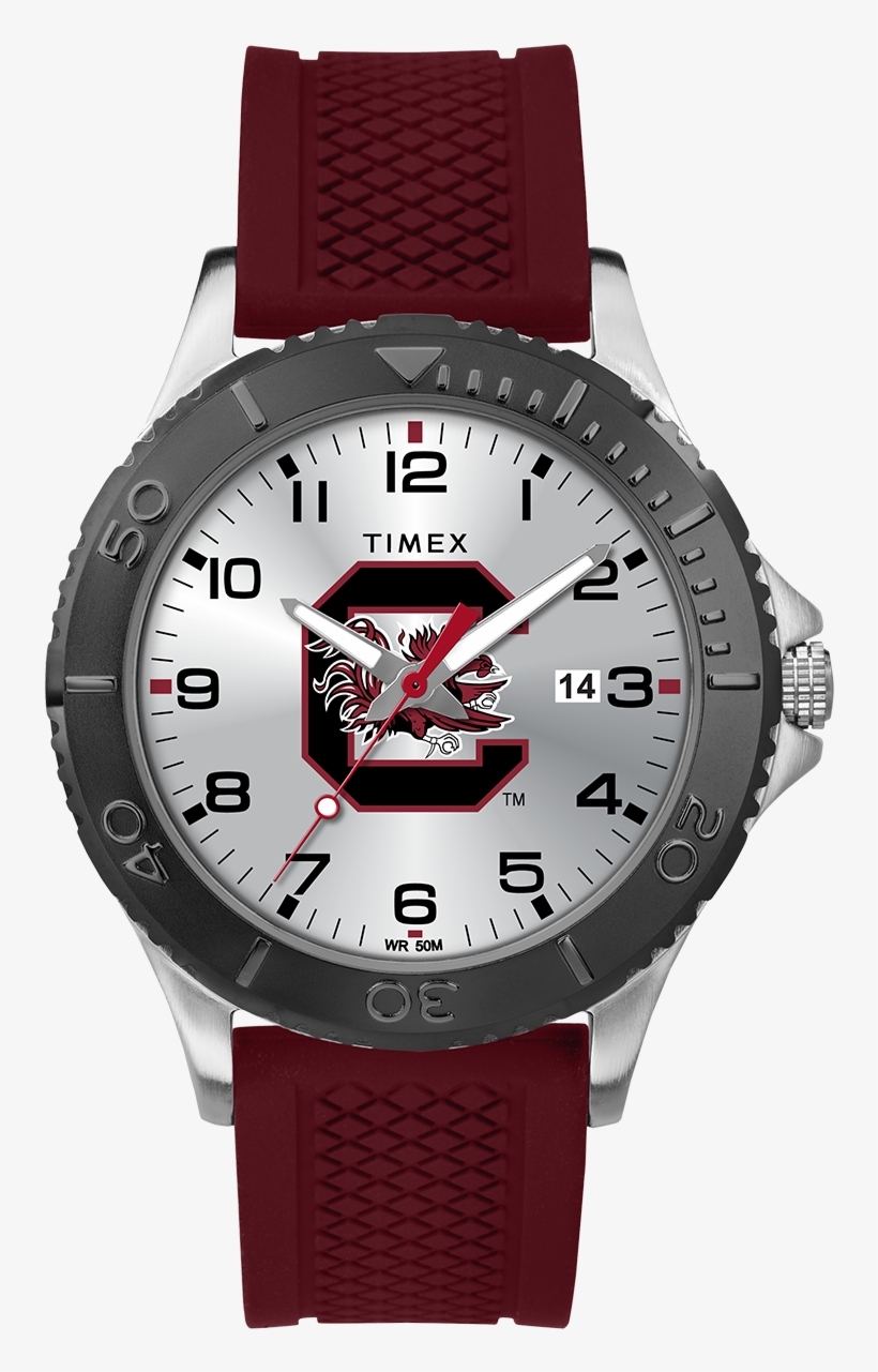 Gamer Crimson South Carolina Gamecocks - Timex Men's Quartz Watch With Black Dial Analogue Display, transparent png download
