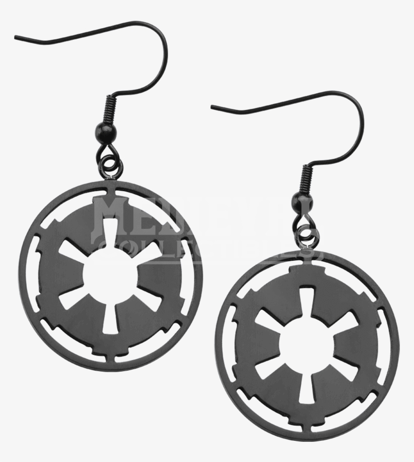 Galactic Empire Symbol Black Dangle Earrings - Disneyland Carbon Freeze Me, transparent png download