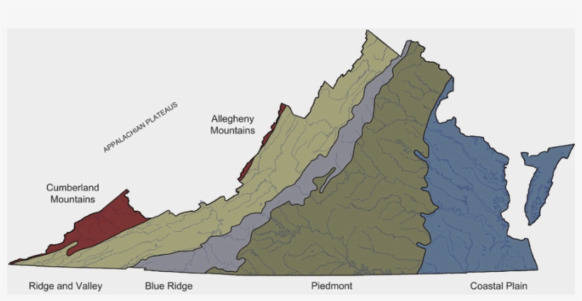 Virginia's Physiographic Regions, From The Coastal - State Of Virginia, transparent png download