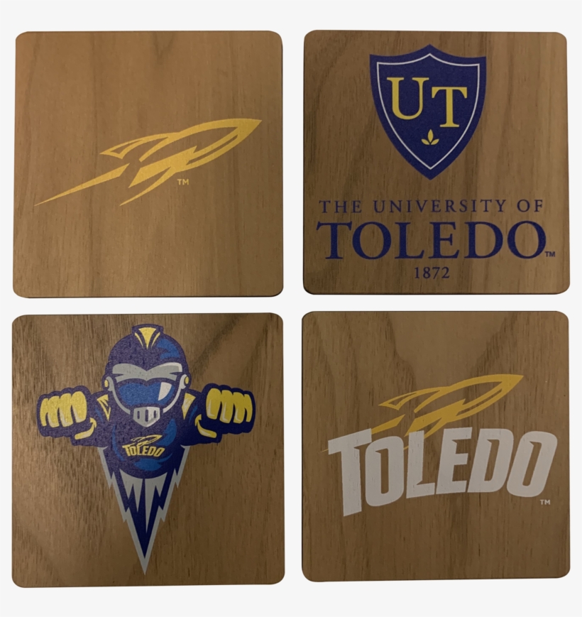 University Of Toledo Walnut Coaster Set - Rico Ncaa Mississippi State Bulldogs Nylon Trifold, transparent png download