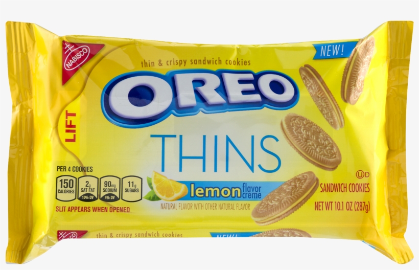Nabisco Oreo Thins Lemon Creme Sandwich Cookies, - Nabisco Oreo Thins Lemon Creme Sandwich Cookies - 10.1, transparent png download