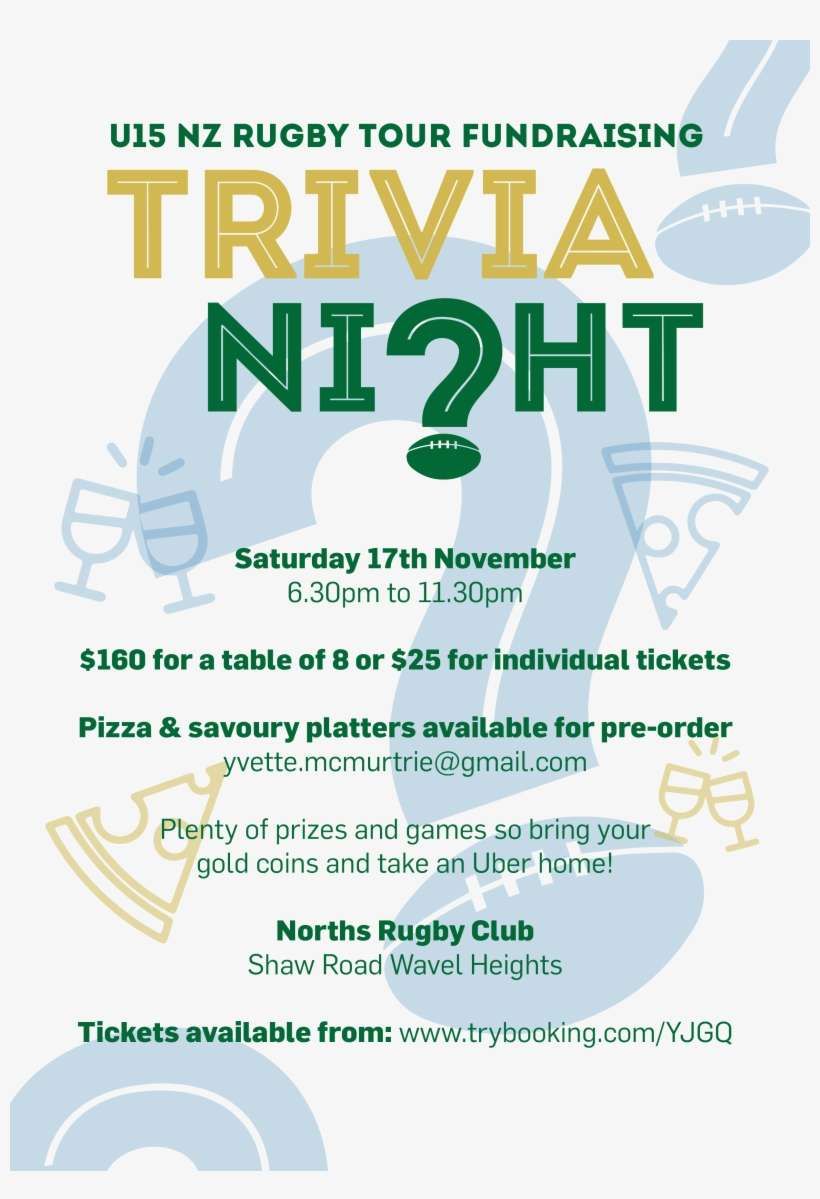 St Pats U15 Rugby Tour Nz 2019 Trivia Po - Poster, transparent png download