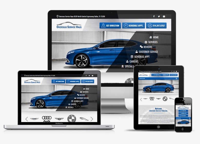 Mobile Driven Website Auto Repair - Auto Repair Website Responsive, transparent png download