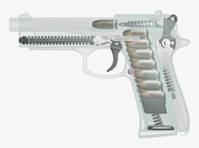 Beretta 92fs Xray - Firearm, transparent png download