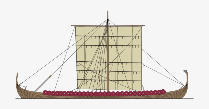 Schematic Drawing Of The Longship Type - Viking Ship Blueprints, transparent png download