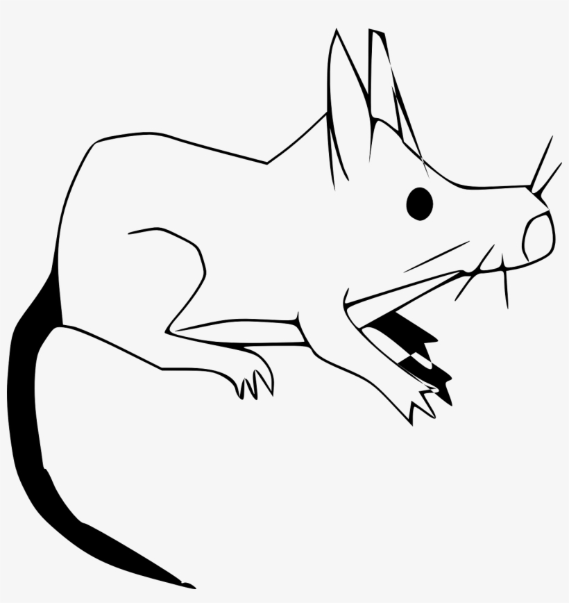 Rat Mouse Clipart Black - Coloring Pictures Toon Rat, transparent png download